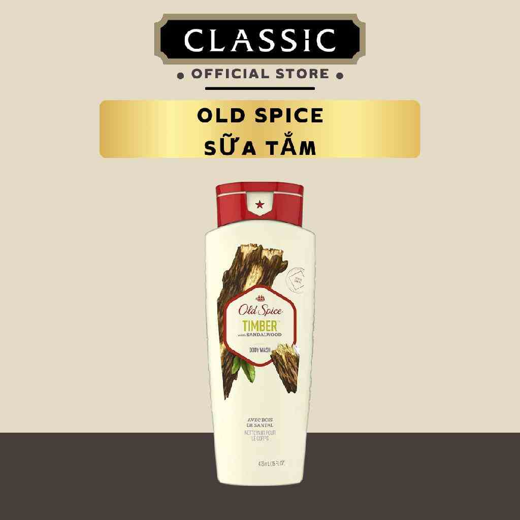 [Mã BMTTC60K giảm đến 60K đơn 50K] Sữa Tắm Old Spice Timber With Sandalwood 473ml - Chính hãng Mỹ