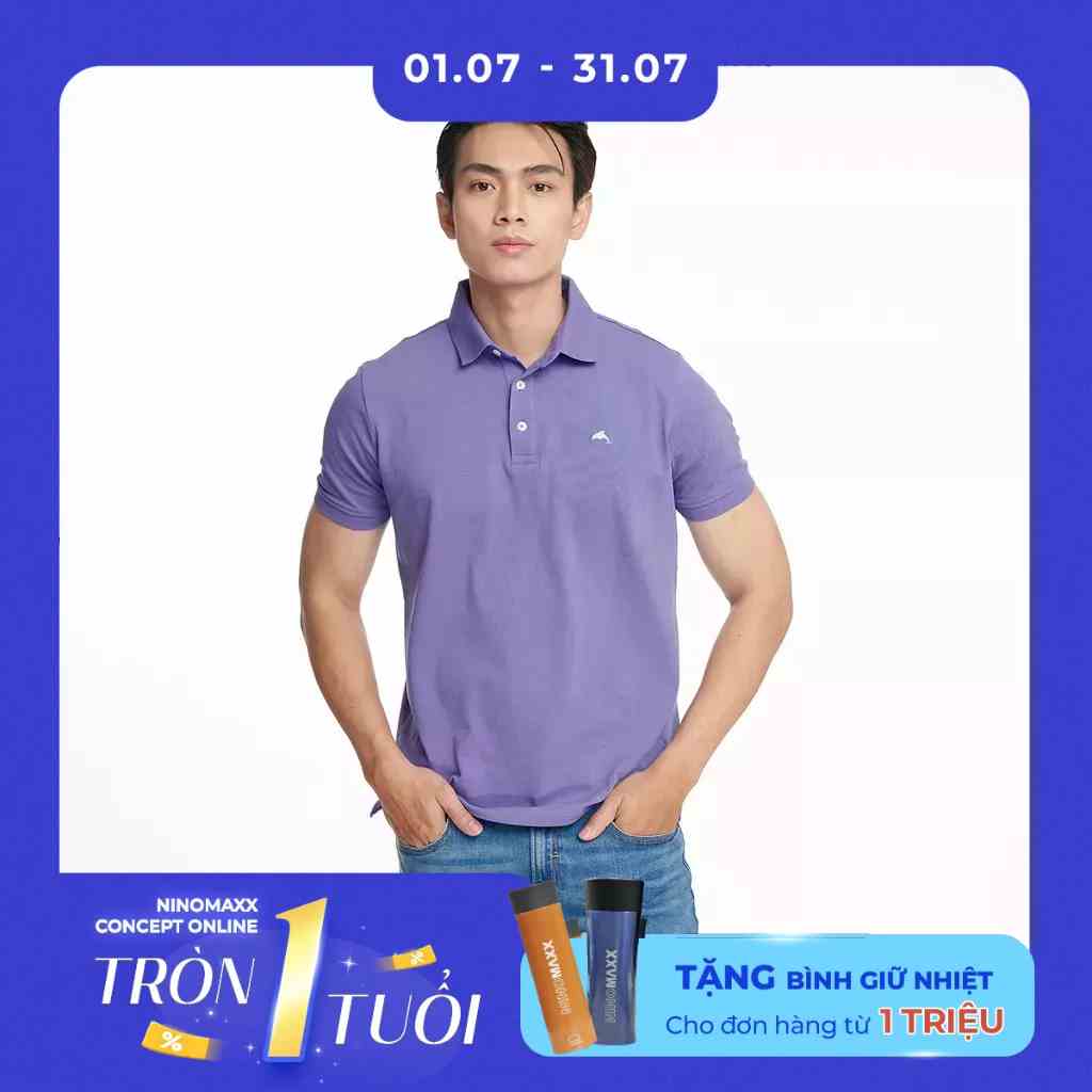 NINOMAXX Travel Fit Polo - Áo Polo nam cotton spandex co giãn tốt form travel fit nhiều màu 2201003