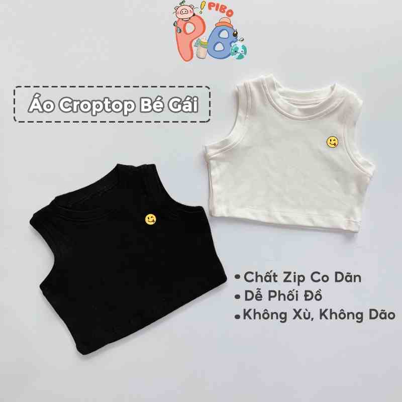 Áo Croptop Sát Nách Bé Gái Hình In Smile Dễ Phối Đồ Màu Sắc Đáng Yêu - BabyBoo- PiBo Store