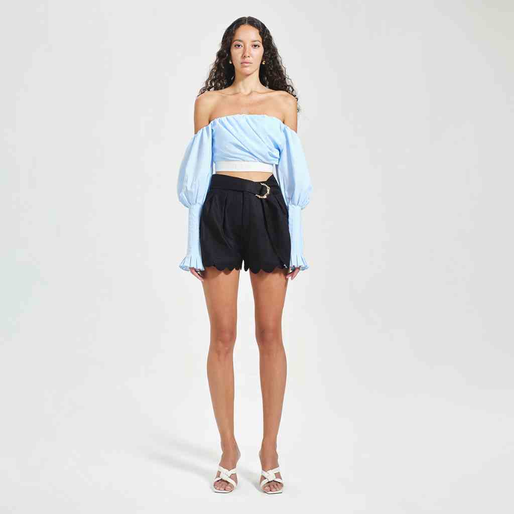 DEAR JOSÉ - Quần shorts Seashell vải linen đen