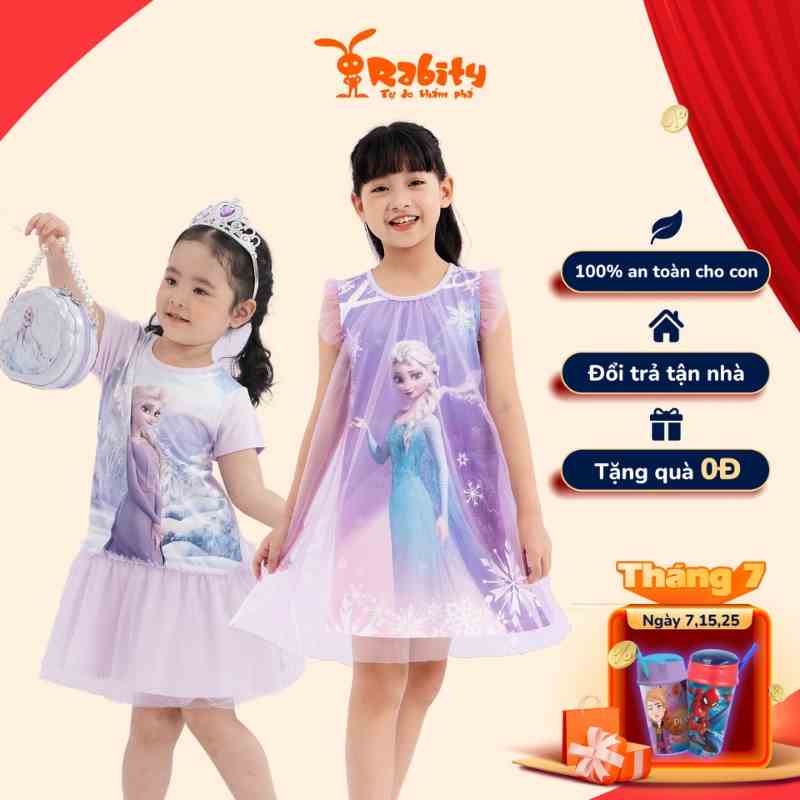  Váy elsa bé gái cao cấp Rabity đầm thun cotton cho bé mặc đi học 5709