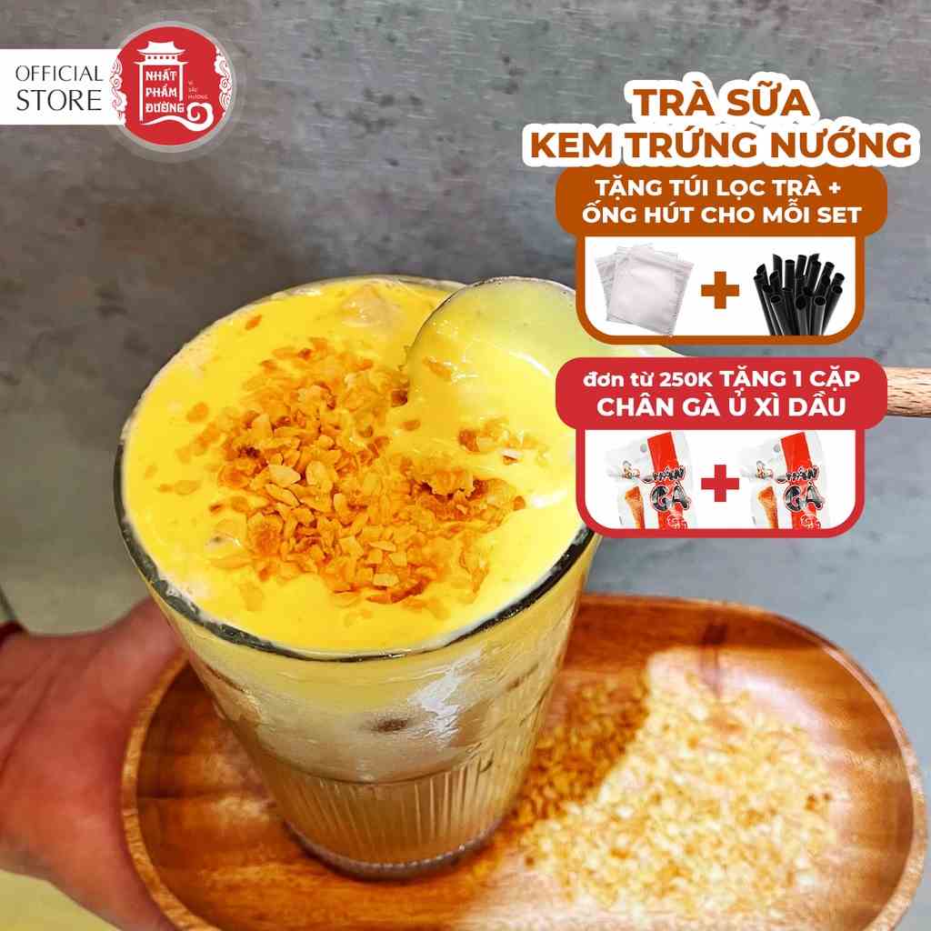 Set nguyên liệu Trà Sữa Kem Trứng Dừa Nướng nấu 20-25 Ly Nhất Phẩm Đường