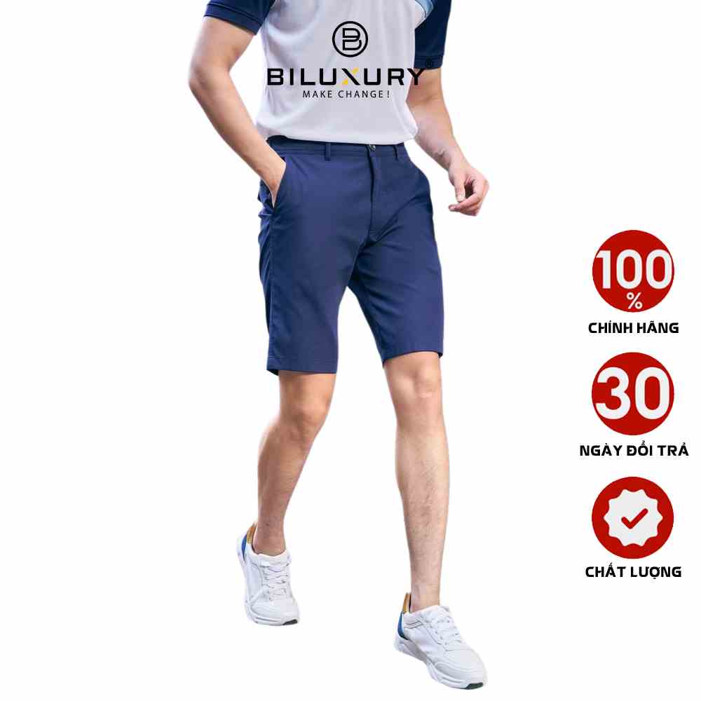 Quần Short Kaki Nam T2 6QNKB003TTT Biluxury Vải Kaki Cao Cấp Co Giãn Nhẹ Chống Bám Bụi