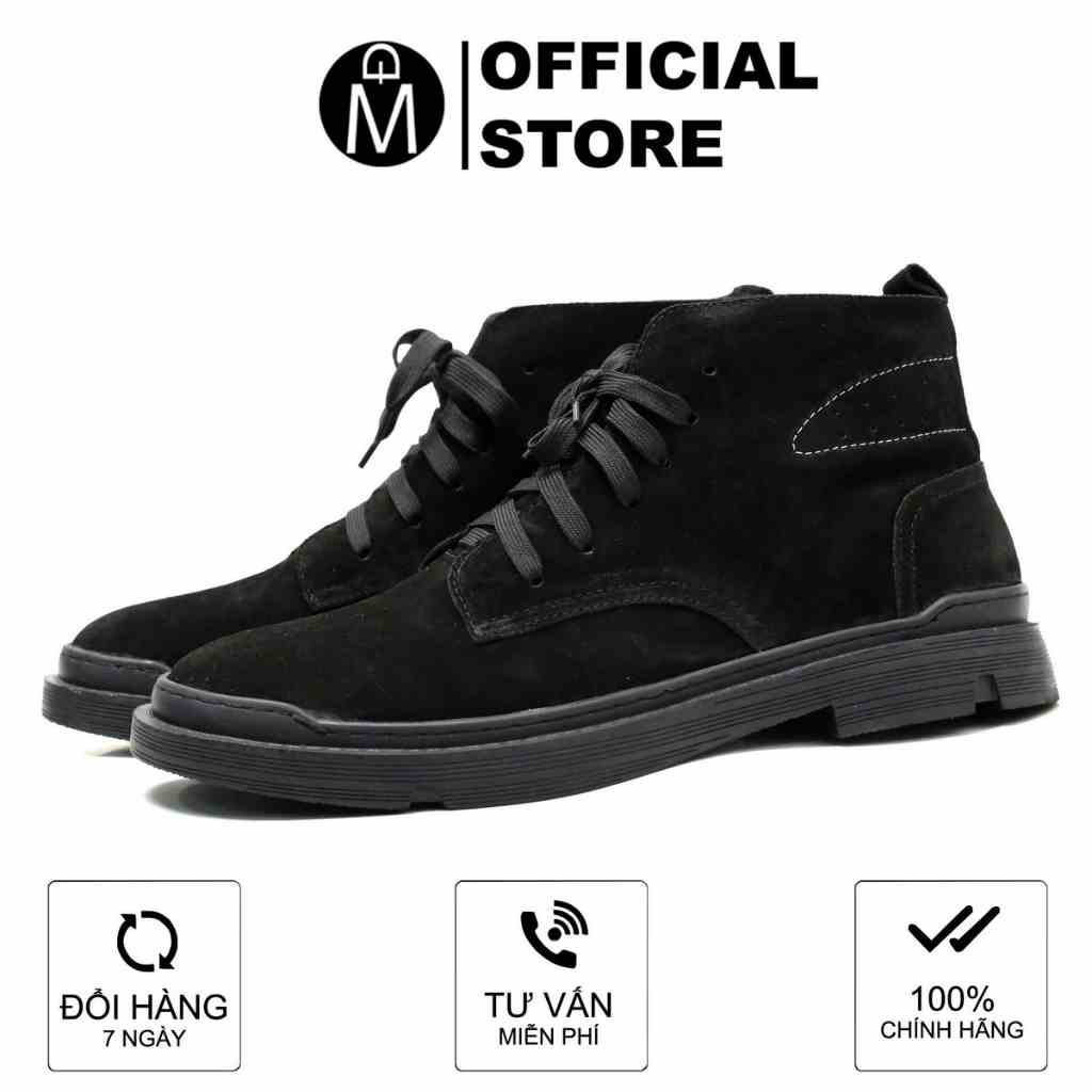 [Mã BMLTA35 giảm đến 35K đơn 99K] Giày boots da lộn MĐ G1128 cổ lửng có may đế