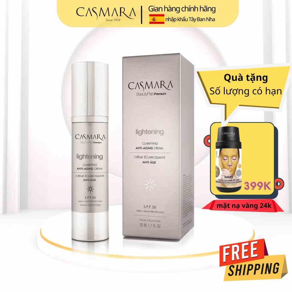 Kem Xóa Nám Sáng Da CASMARA Clarifying Anti-Aging Cream Ban Ngày SPF 50 - nhập khẩu Tây Ban Nha - 50ml