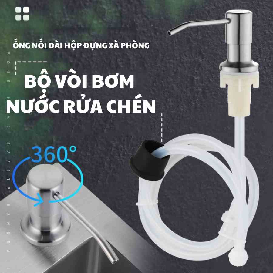 Bộ vòi bơm hút nước rửa chén gắn bồn rửa tiện lợi, ống dẫn nước dài 1m2 - Huy Tưởng