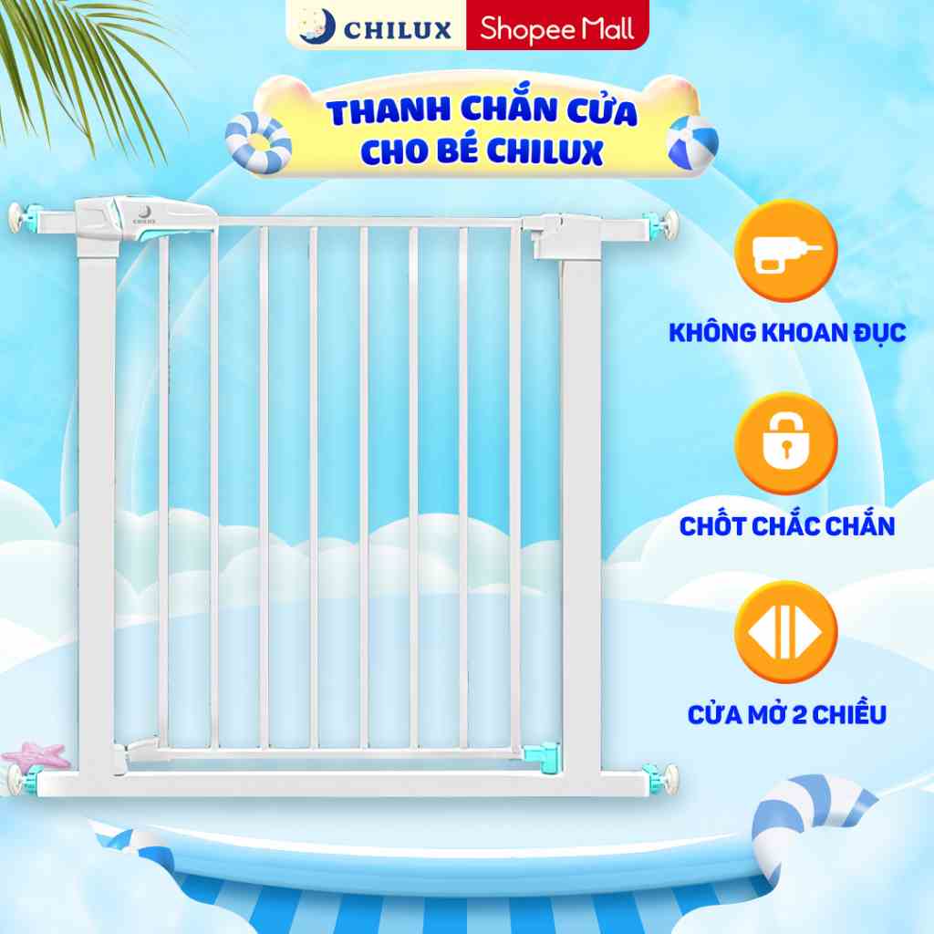 Thanh chắn cửa cho bé Chilux, chắn cầu thang, ban công, cửa ra vào