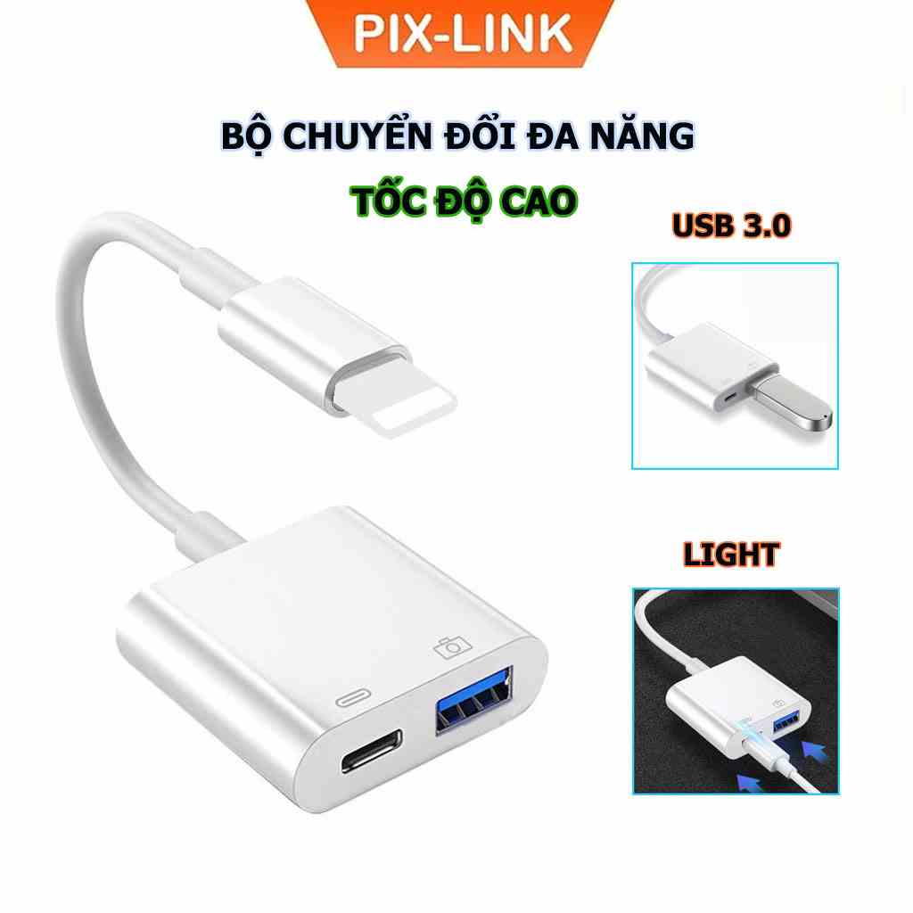 Bộ Chuyển Đổi Đa Năng Light Sang USB 3.0 & Light , Cáp Truyền Tải Dữ Liệu, Cáp Sạc Cao Cấp