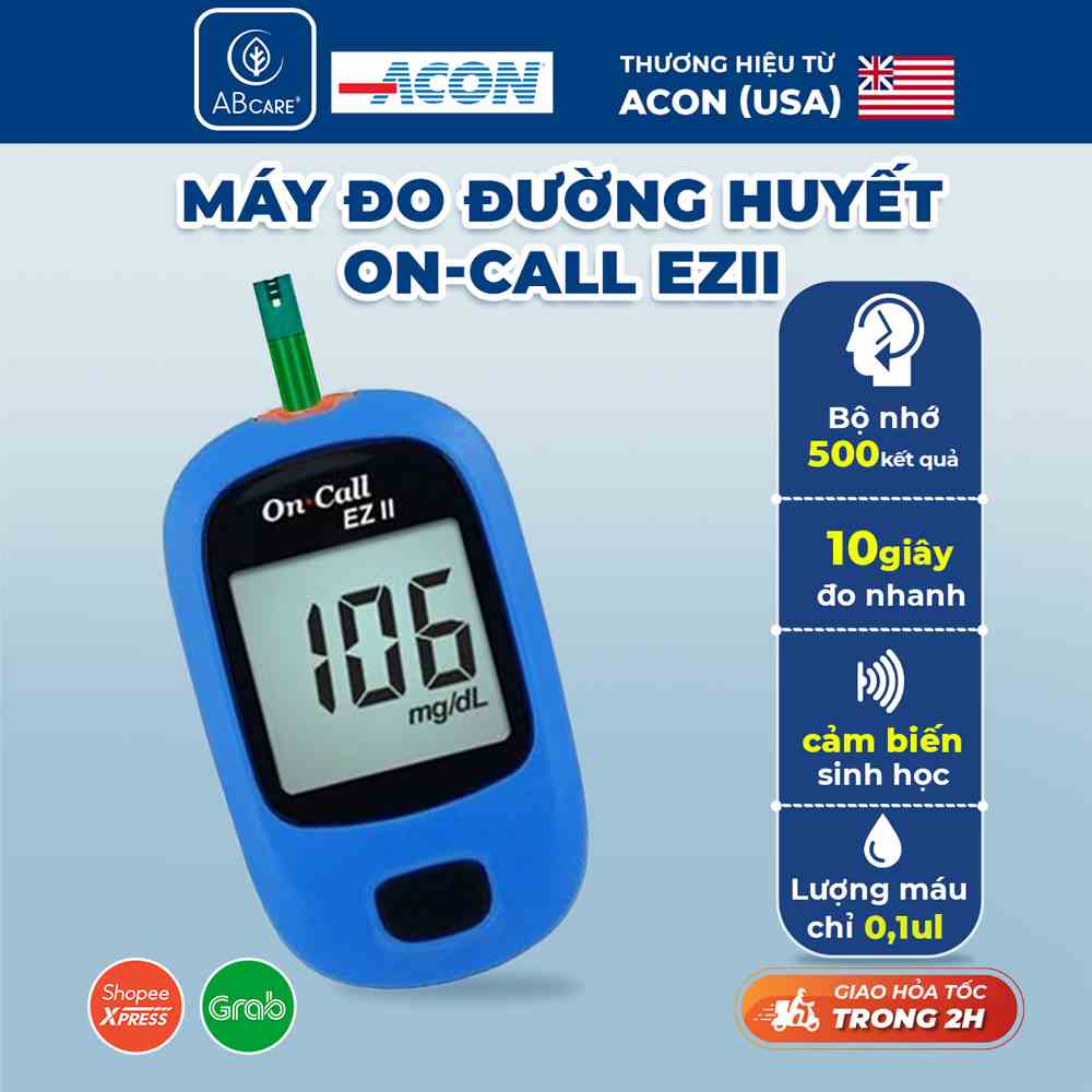 Máy đo đường huyết ACON On-Call EZII - Đo nhanh trong 10S Bảo hành trọn đời