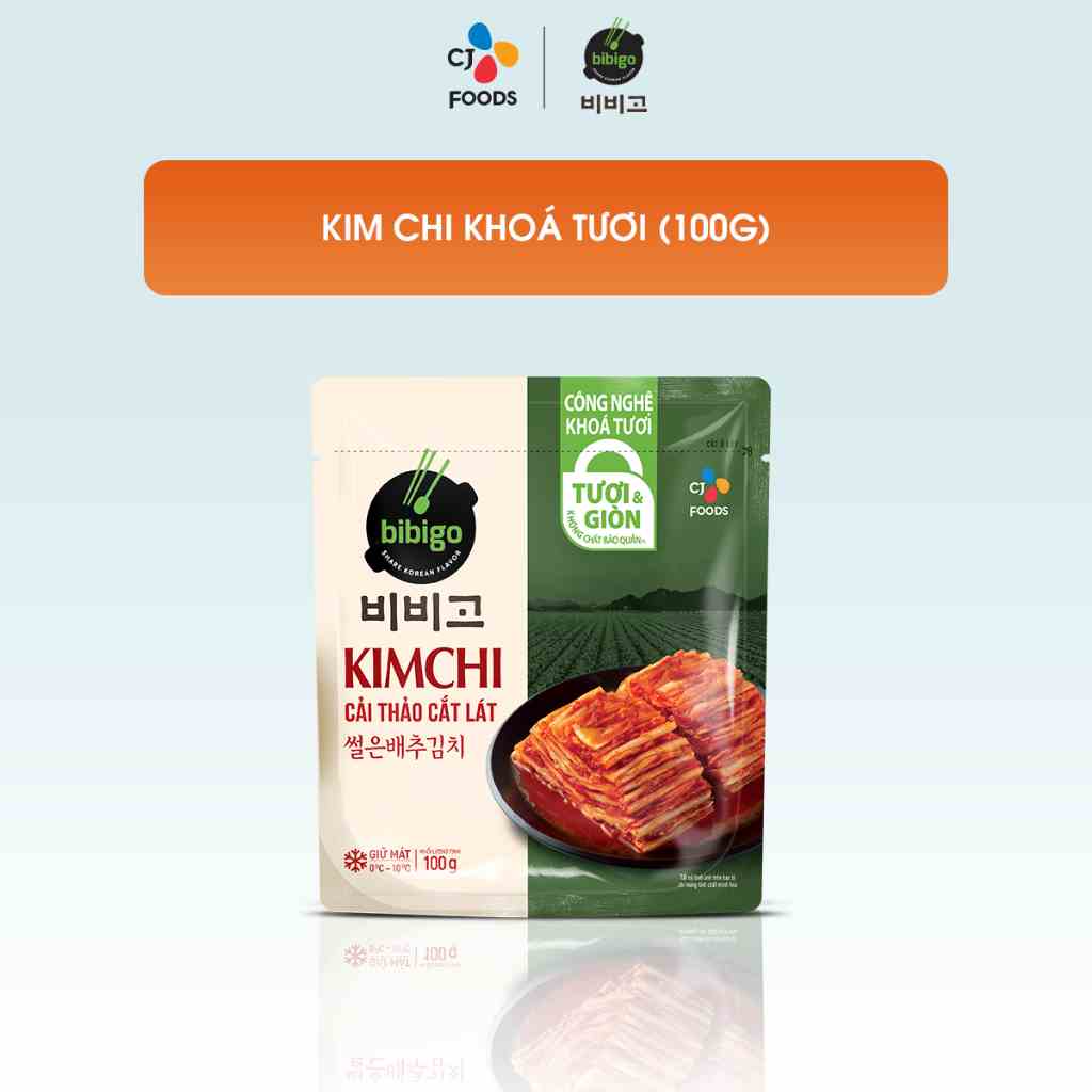 [Mã BMLTA35 giảm đến 35K đơn 99K] [HCM] Kim chi Hàn Quốc Bibigo cải thảo ít cay/ khóa tươi - Túi 100g