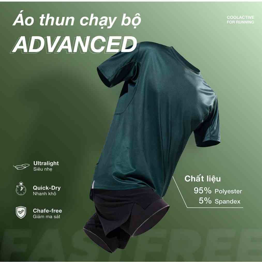 Áo thun chạy bộ nam Advanced Fast & Free Run - thương hiệu Coolmate