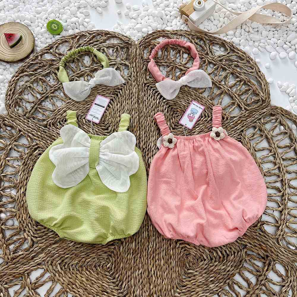 Set bodysuit cho bé kèm nơ cùng tone MINTSCLOSET Mints Closet body 2 dây cánh thiên thần bé sơ sinh 1 2 tuổi - BS6125