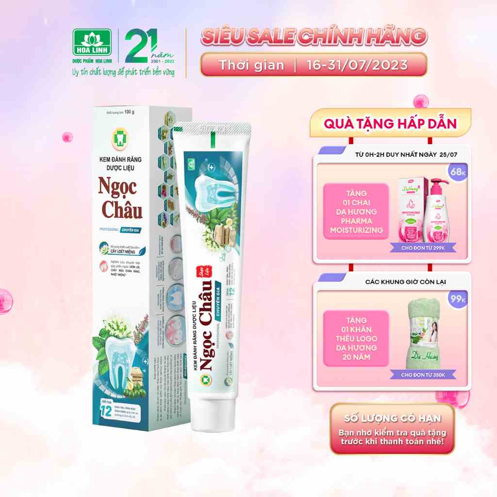 Kem đánh răng dược liệu Ngọc Châu Chuyên Gia 100g