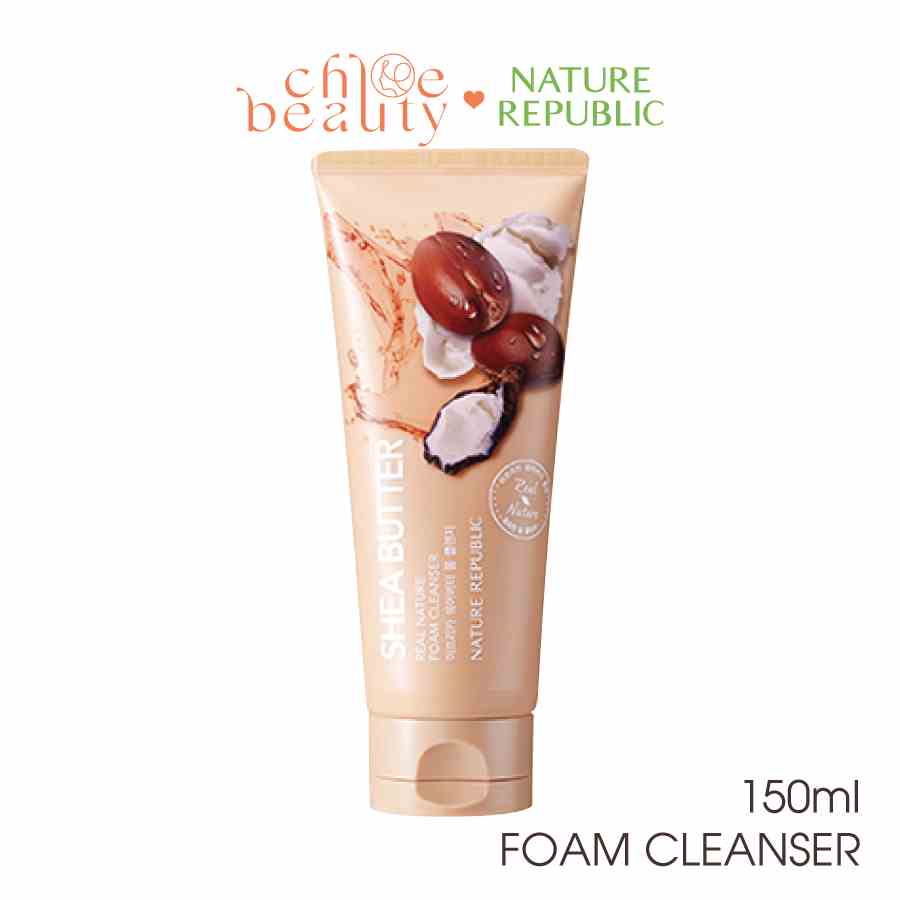 [Mã BMLTA35 giảm đến 35K đơn 99K] Sữa rửa mặt NATURE REPUBLIC Real Nature Shea Butter Foam Cleanser 150ml