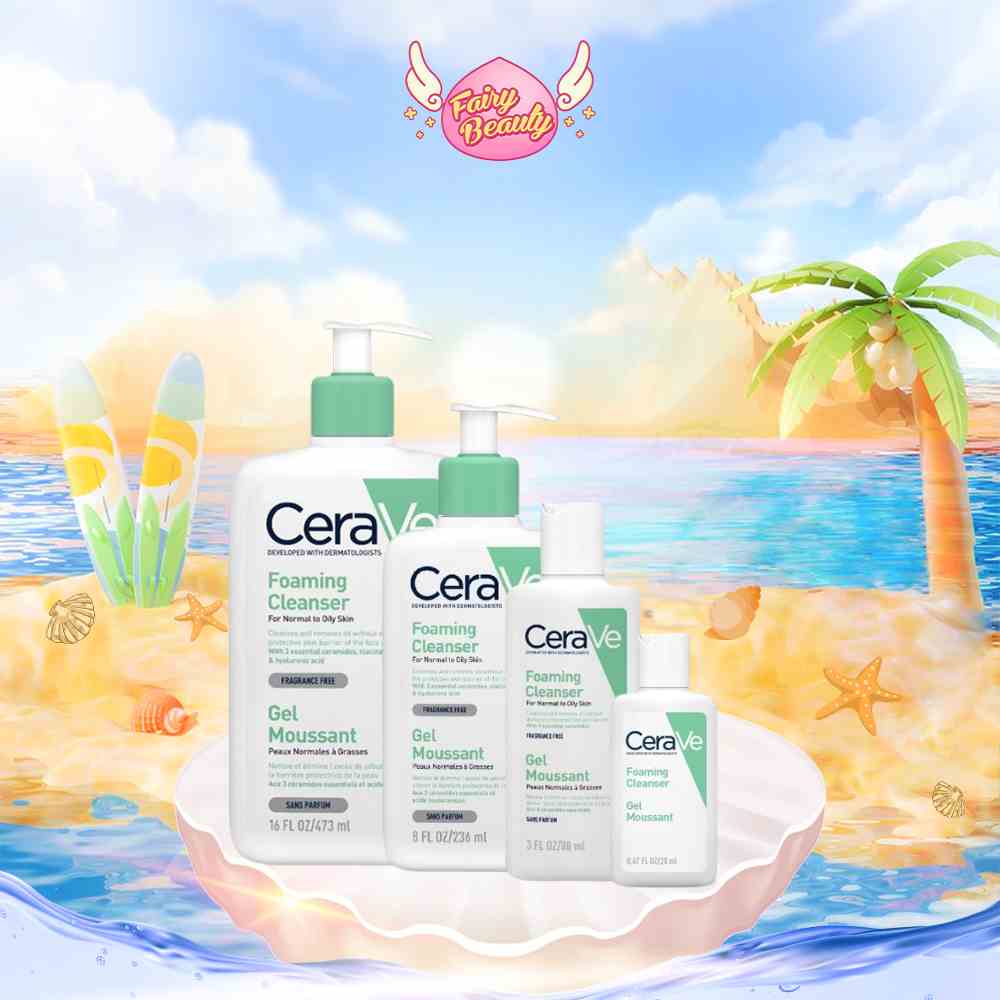 [CERAVE] Sữa Rửa Mặt Dịu Nhẹ Cho Da Dầu Mụn Developed With Dermatologists Foaming Cleanser 473/236/88/20ml