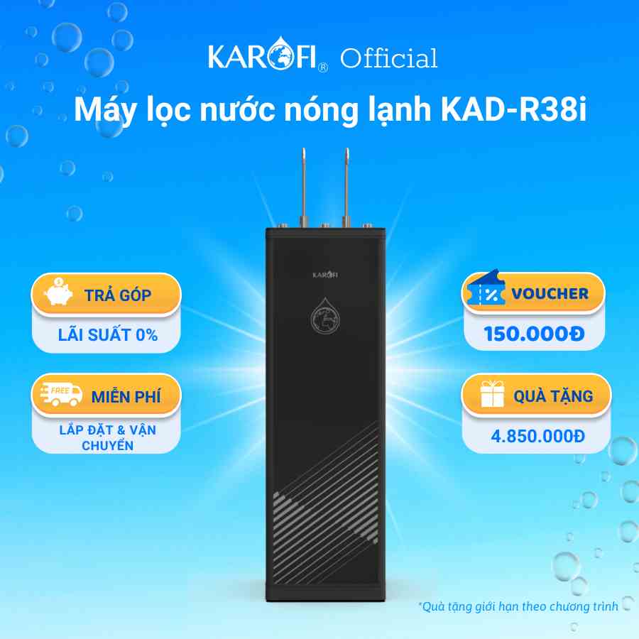 Máy lọc nước nóng lạnh 11 lõi KAD-R38i - tích hợp công nghệ Aiotec giám sát từ xa - Miễn phí vận chuyển và lắp đặt