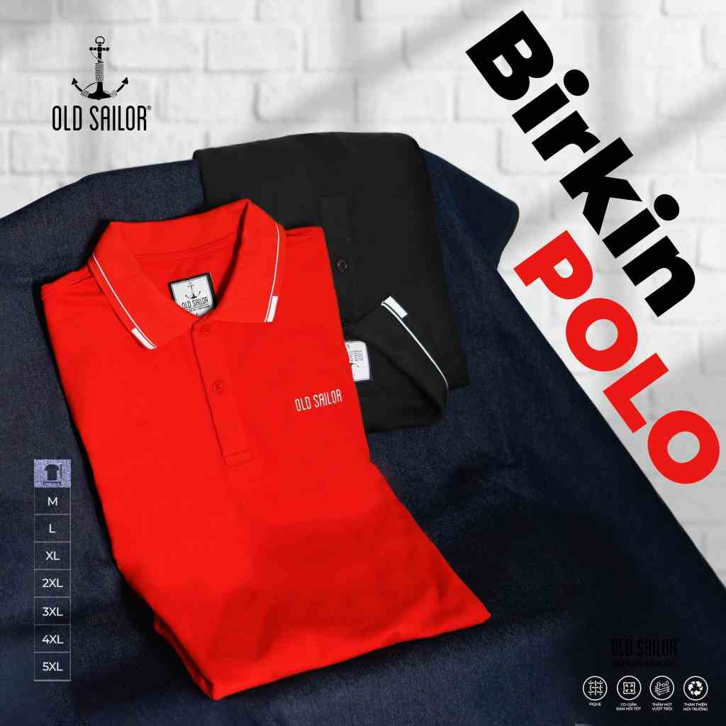 Áo polo nam phối viền cổ Old Sailor - O.S.L BIRKIN POLO - 99008 - Big size upto 5XL