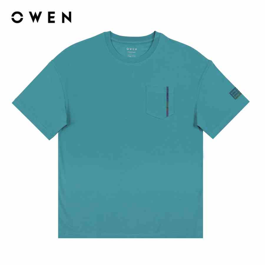 OWEN - Áo thun ngắn tay Nam Owen màu Xanh chất liệu Cotton Freesize - TS22354