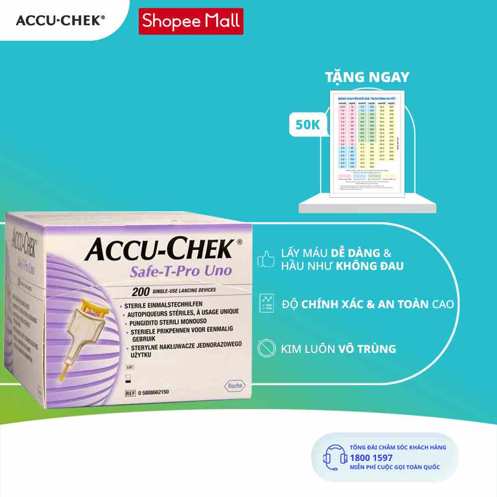 Thiết Bị Lấy Máu Đã Có Kim ACCU-CHEK® Safe-T-Pro Uno