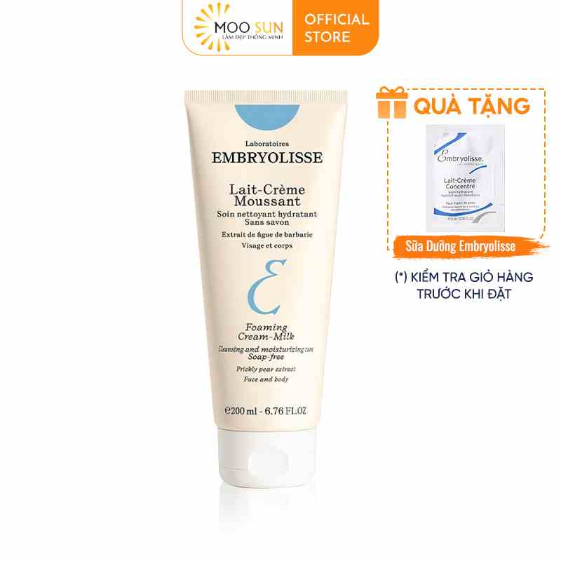 Sữa Rửa Mặt Embryolisse Sạch Sâu Cấp Ẩm Lait-Creme Moussant 200ml