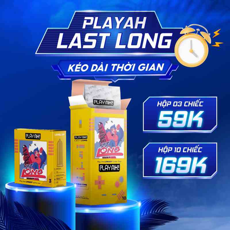 [Mã BMLTB35 giảm đến 35K đơn 99K] Bao Cao Su PLAYAH Kéo Dài Thời Gian Last Long Size 52mm Hộp 3C & 10C Ocean Man