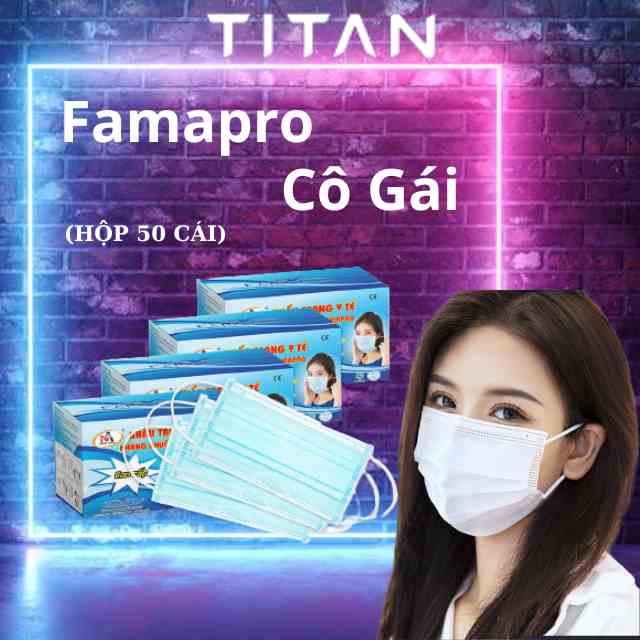 [FAMAPRO CÔ GÁI] Combo 4 Hộp Khẩu trang y tế 4 lớp kháng khuẩn FAMAPRO (50 cái / Hộp)