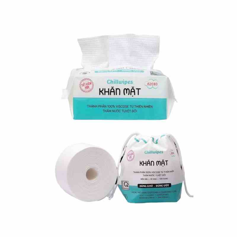 Khăn mặt khô Chillwipes dùng 1 lần lau khô, lau ướt - Giấy lau mặt dùng một lần