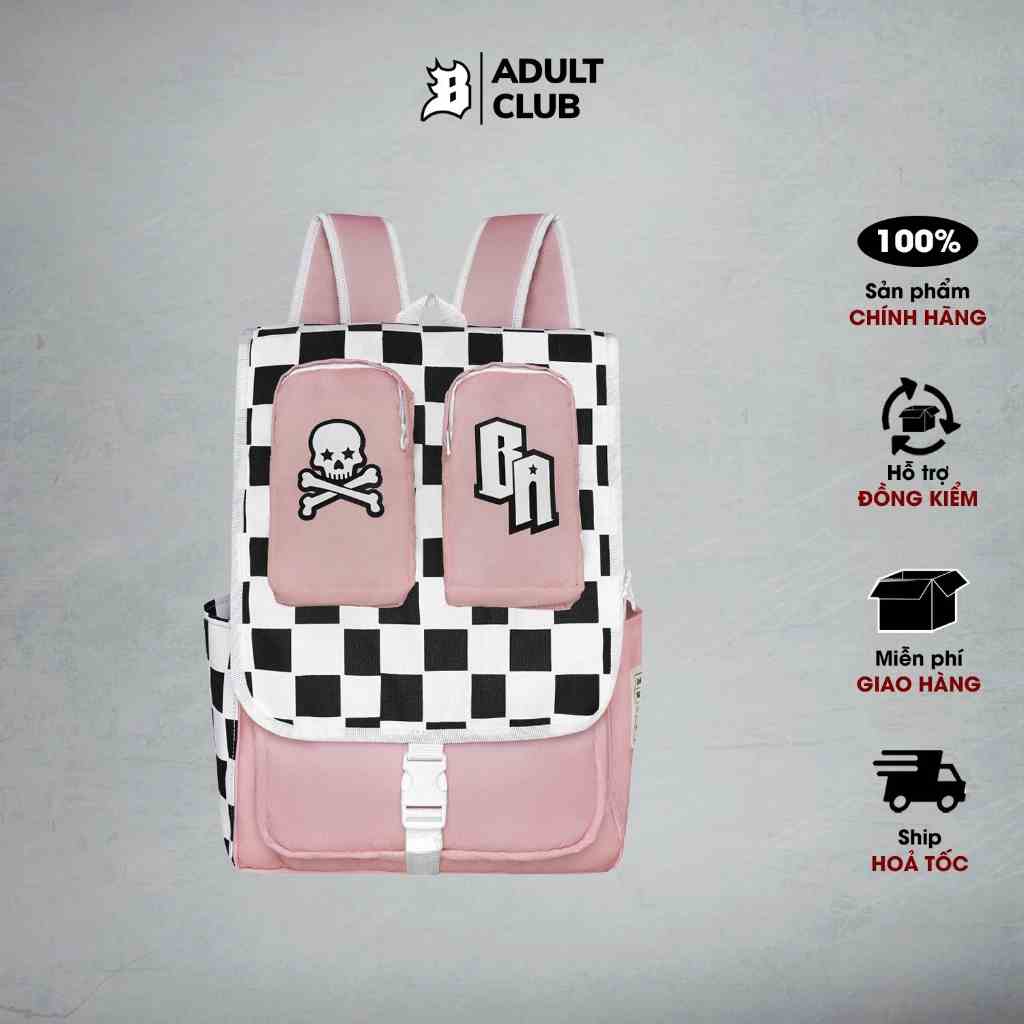 Balo đi học Banawa nhiều ngăn có chỗ đựng laptop nam nữ unisex - Statement Backpack - Màu Hồng