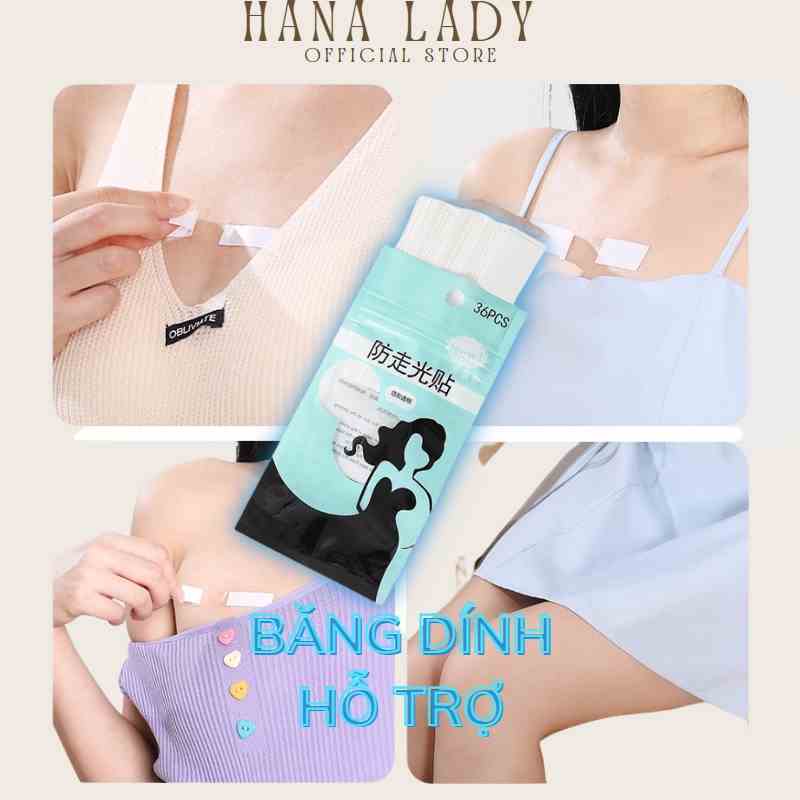 Băng dính cố định quần áo 36 miếng - Miếng dán chống lộ, hở ngực, vai áo unisex D048