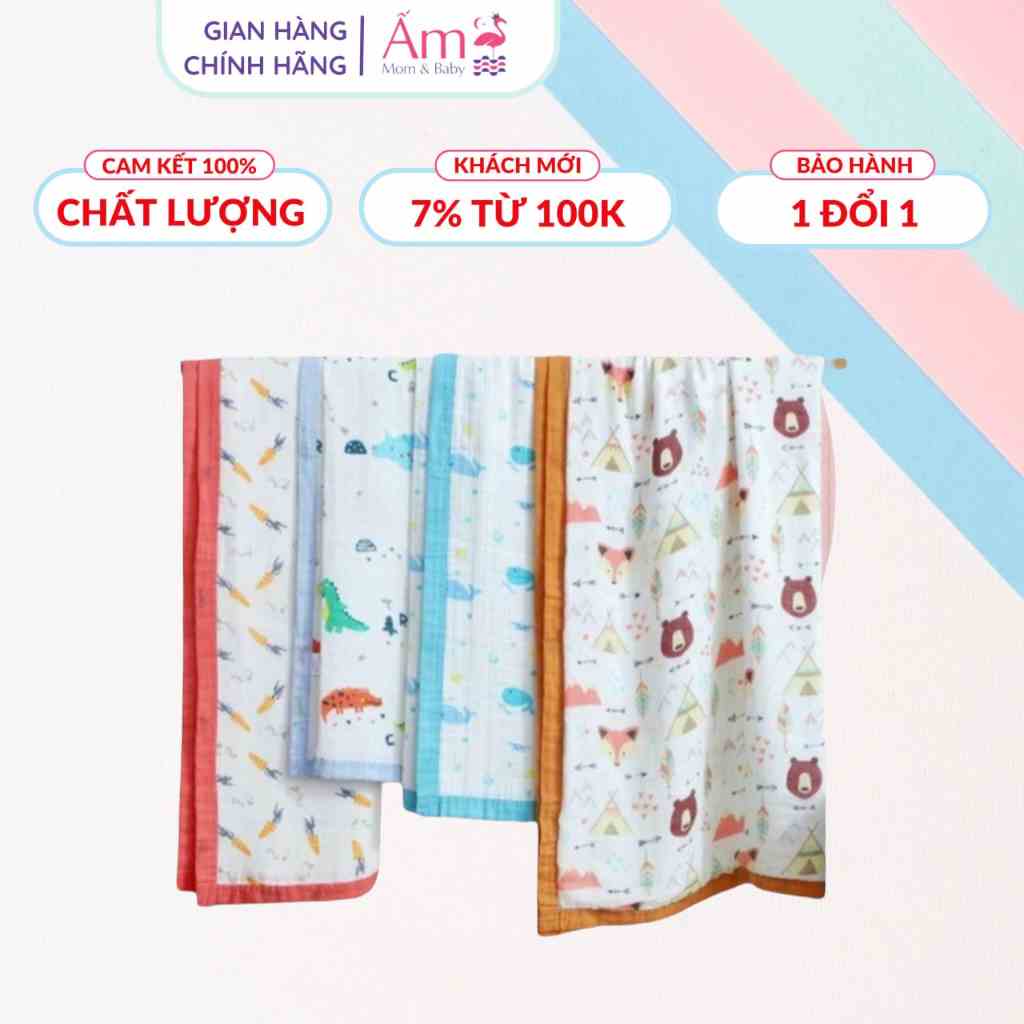 Khăn Xô ADEN Phân Phối Bởi Ấm Baby 6 Lớp Cotton Siêu Mềm, Khăn Rửa Mặt Cho Bé Ấm Gift Decor