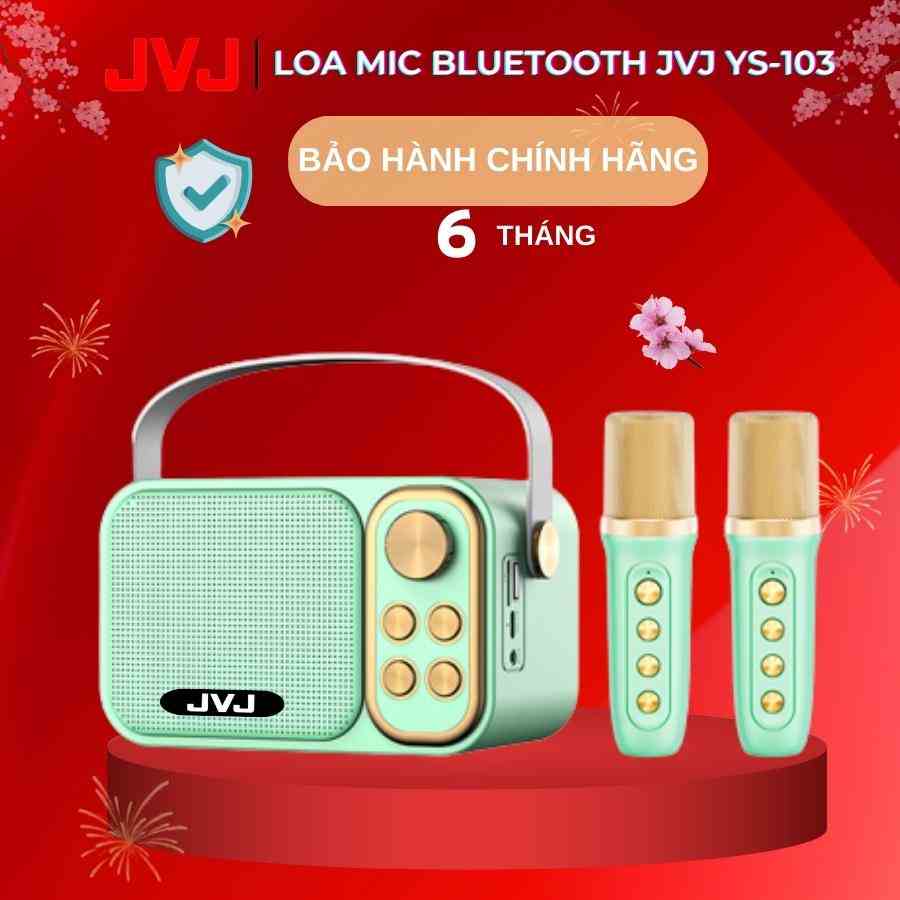 Loa bluetooth mini karaoke kèm mic JVJ YS-105 Không dây, kèm 2 mic hát công suất 5W - Bảo hành chính hãng 06 Tháng