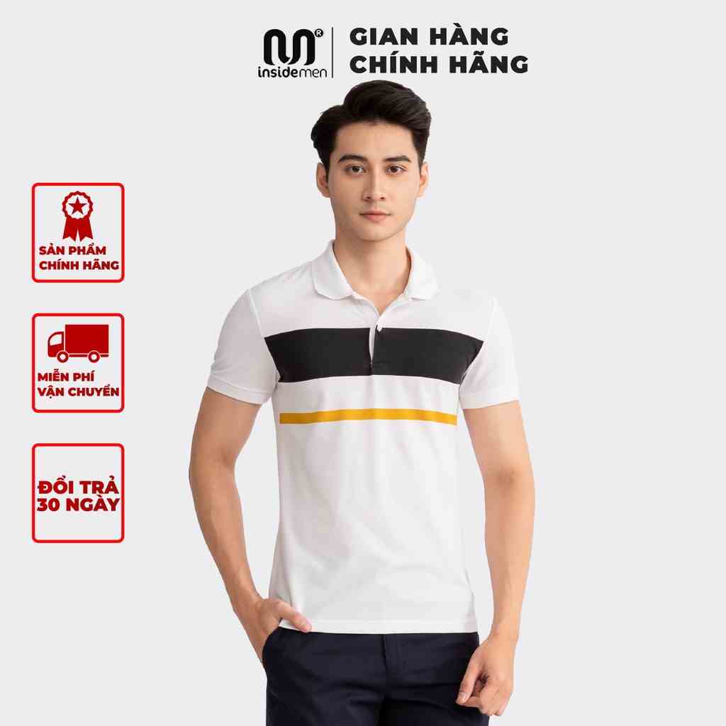 Áo Thun Nam Polo Cổ Bẻ Ngắn Tay INSIDEMEN Chuẩn Form Slim Fit Vừa Vặn Dệt Kim Sang Trọng Thanh Lịch IPS072S2