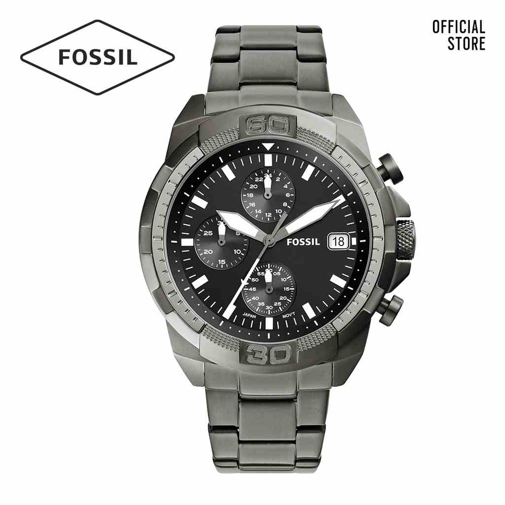 [Mã BMLTA35 giảm đến 35K đơn 99K] Đồng hồ nam Fossil 44MM BRONSON FS5852 dây thép không gỉ - màu khói