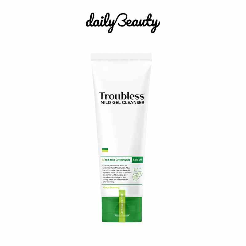 Gel rửa mặt tạo bọt TROUBLESS MILD GEL CLEANSER làm sạch sâu 120ml DAILY BEAUTY Official