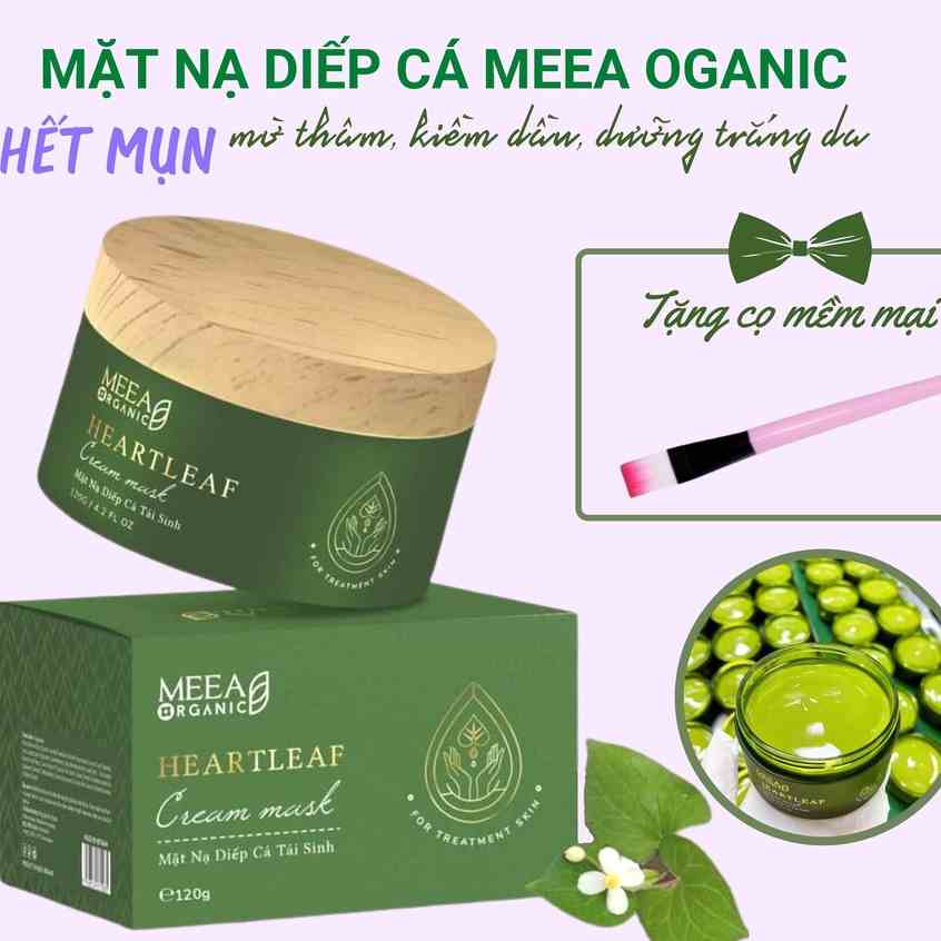 Mặt nạ diếp cá tái sinh Meea Organic chính hãng, ngừa mụn, dưỡng trắng da, mờ thâm nám, chống lão hoá da 120g