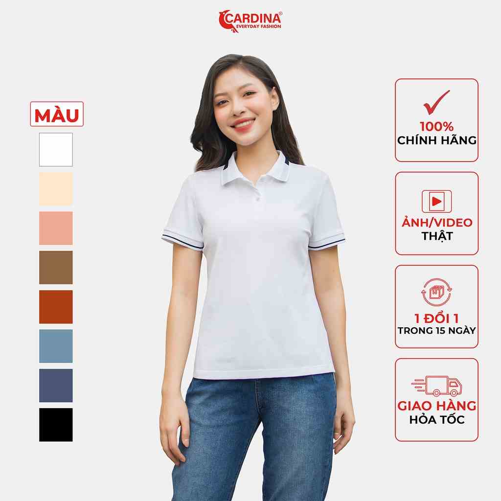 Áo Polo Nữ 𝐂𝐀𝐑𝐃𝐈𝐍𝐀 Chất Cotton TC Cao Cấp Áo Thun Cổ Bẻ Cộc Tay Mềm Mại Siêu Mát 3APF02