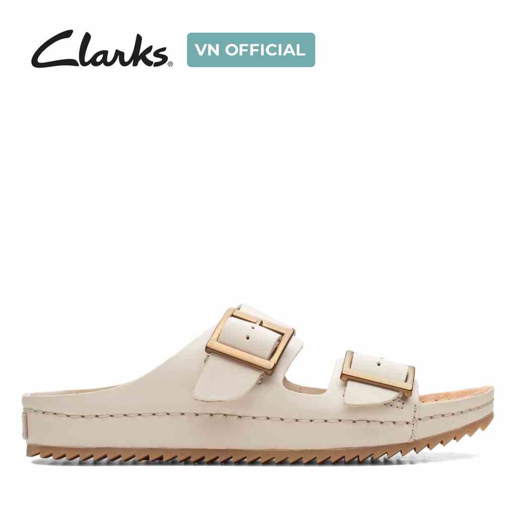 [Mã BMLTA35 giảm đến 35K đơn 99K] Dép Quai Ngang Da Nữ Clarks Brookleigh Sun màu Ivory Leather