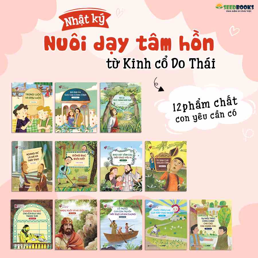 Bộ Sách Gồm 12 Cuốn Nhật Ký Nuôi Dạy Tâm Hồn Từ Kinh Cổ Do Thái: 12 Phẩm Chất Con Yêu Cần Có - Bizbooks