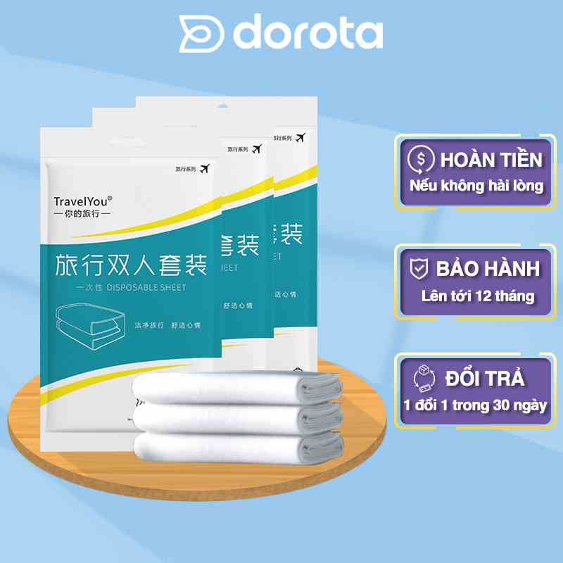 Bộ trải giường du lịch khách sạn DOROTA TSLIM thông thoáng khí an toàn giường đơn đôi đầy đủ BTG