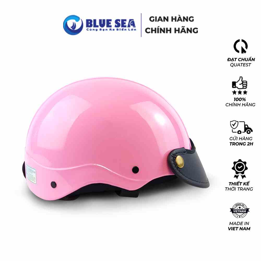 Mũ bảo hiểm Thời trang 1/2 Nửa đầu BLUE SEA - A104 - Màu Hồng Phấn - FREESIZE - Chính hãng