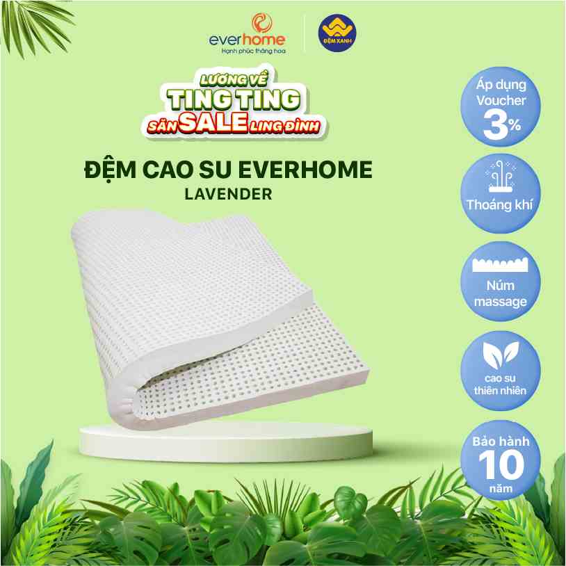 Đệm cao su thiên nhiên Everhome Lavender