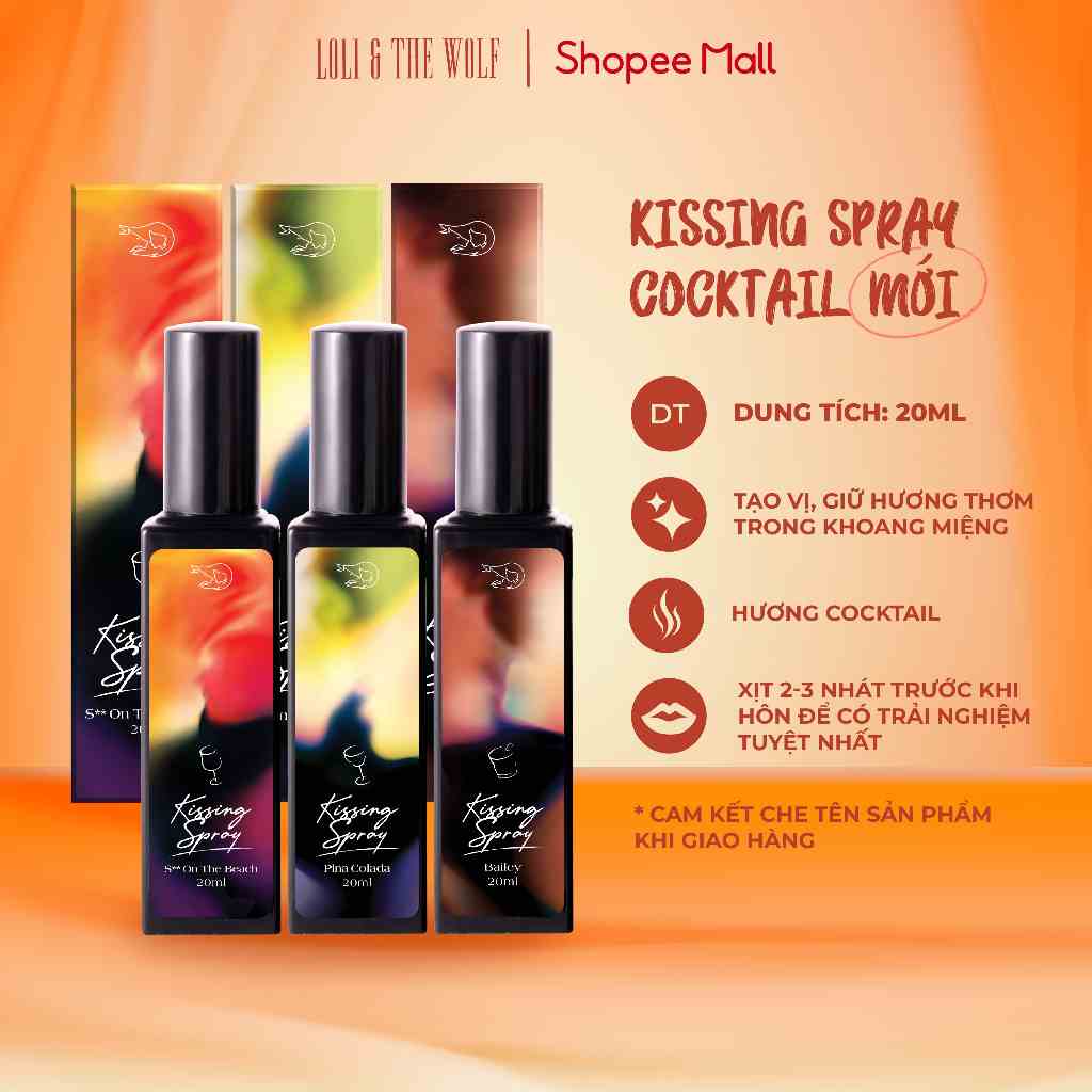 Xịt Thơm Miệng Kissing Spray Loli And The Wolf Vị Cocktail Mê Đắm Chai 20ml