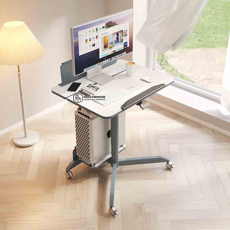 Bàn di động TABLE LAPTOP 03 Nghia furniture - Nâng hạ 690mm - 1050mm, Di chuyển tiện lợi, Phù hợp nhà có không gian nhỏ