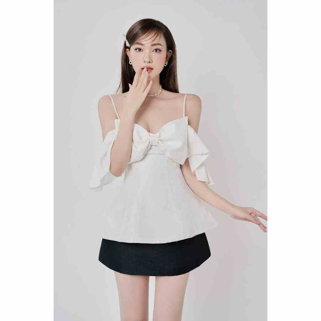 Áo dây chiết eo phối nơ , Peace House Clothing