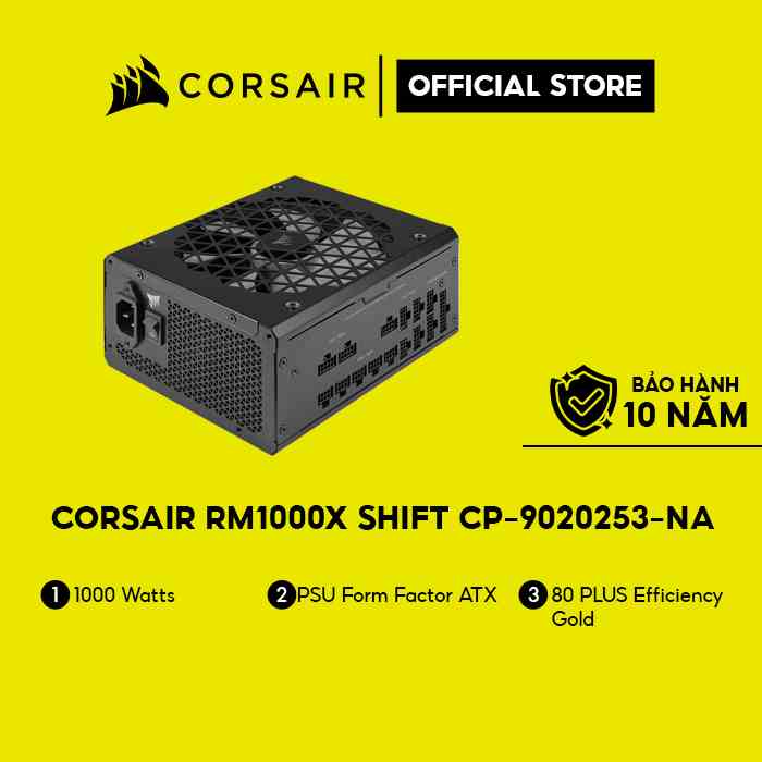 [Mã ELCL7 giảm 7% đơn 300K] Nguồn máy tính Corsair RM1000x Shift CP-9020253-NA