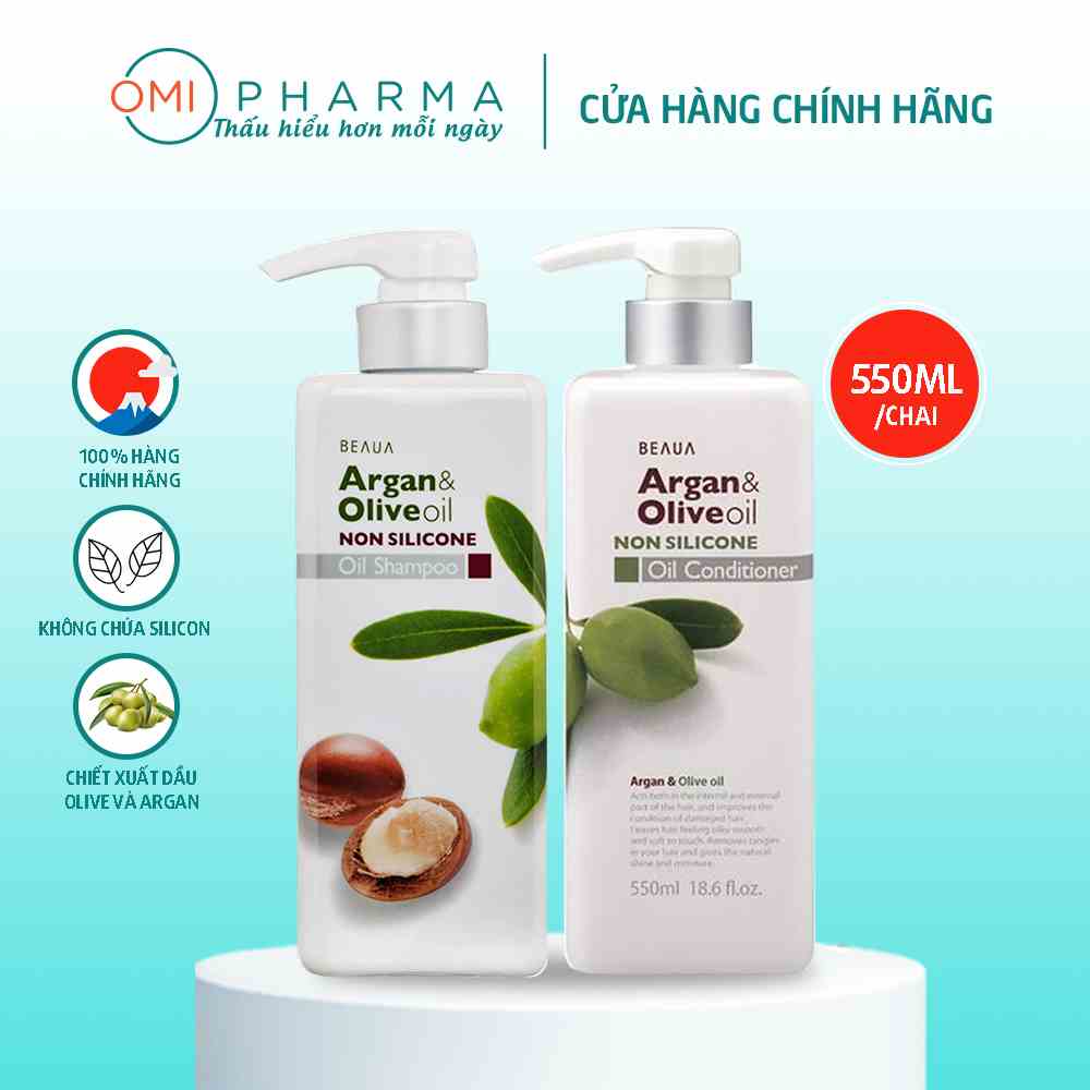 Bộ Dầu Gội Và Xả Chiết Xuất Dầu Olive Salon Link Nhật Bản (550ml/Chai)