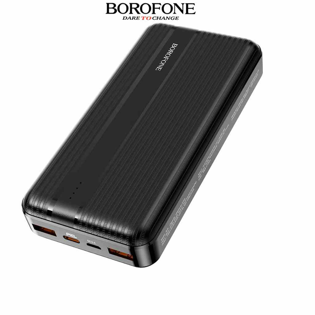 Sạc dự phòng 20000mAh BOROFONE BJ9A sạc nhanh PD20W (cổng Type-C), đèn LED, 2 cổng ra USB