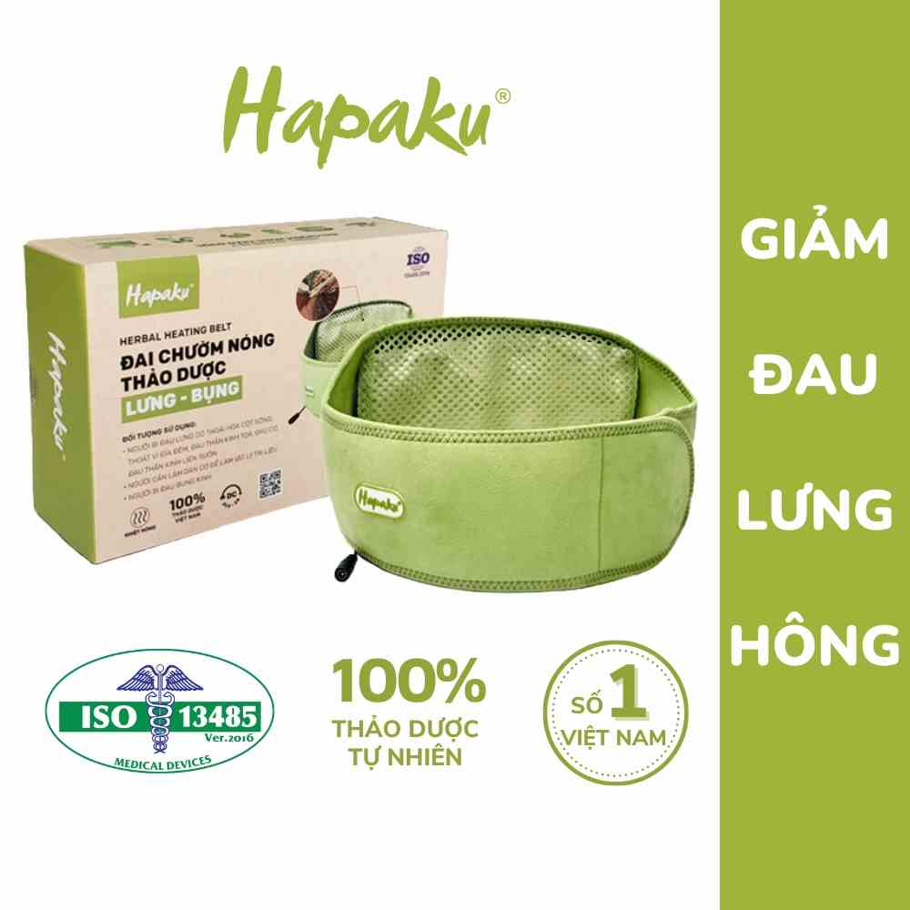 Đai Chườm Thảo Dược Hapaku Giảm Nhức Mỏi Lưng Hông, Giảm Đau Bụng Kinh, Giảm Căng Cứng Cơ Làm Nóng Bằng Điện