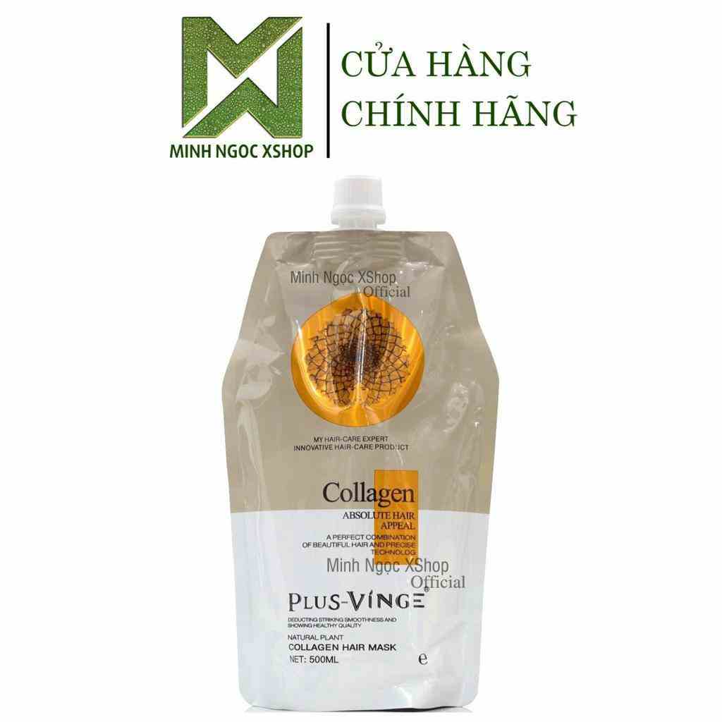 Kem ủ tóc phục hồi siêu mượt Plus Vinge Collagen 500ML