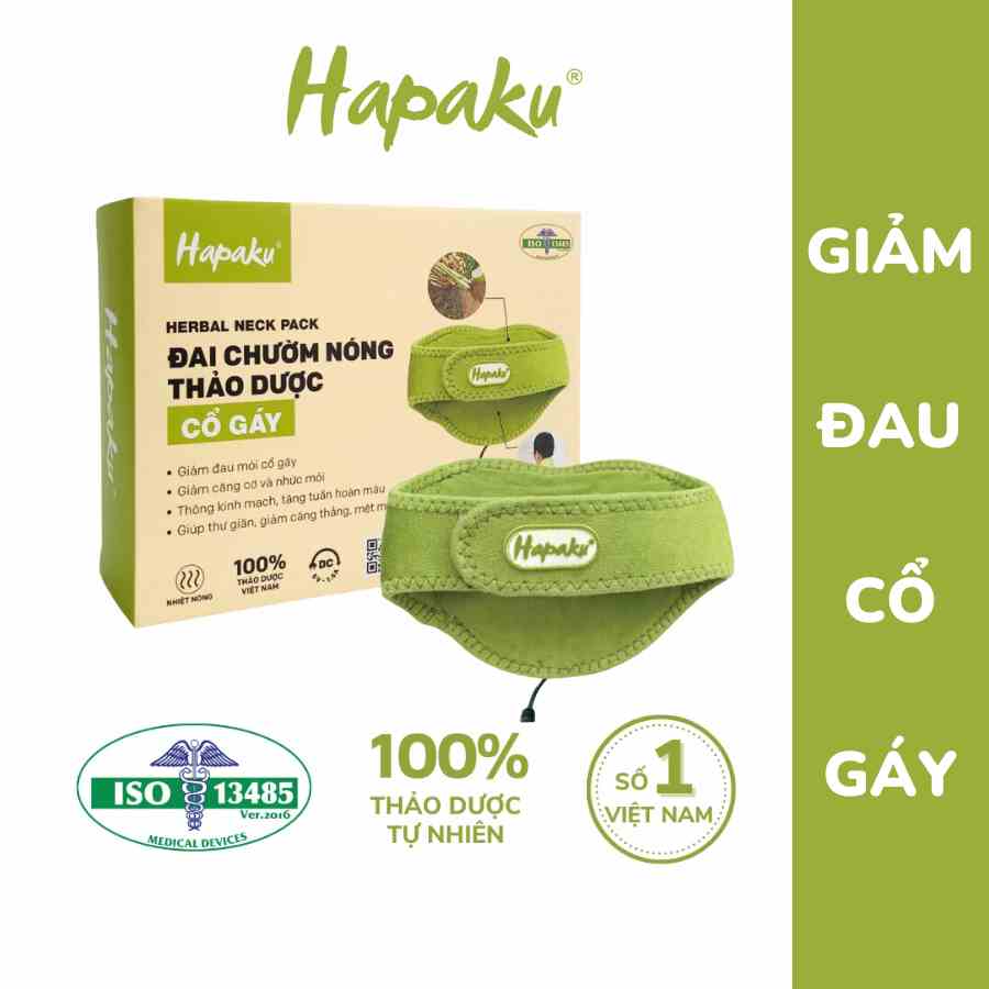 Đai Chườm Thảo Dược Cổ Gáy Hapaku, Giảm Đau Nhức Mỏi Cổ Gáy, Thư Giãn Ngủ Ngon